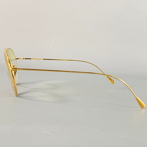CUTLER AND GROSS Gold Yellow Metal Aviator Sunglasses Frames