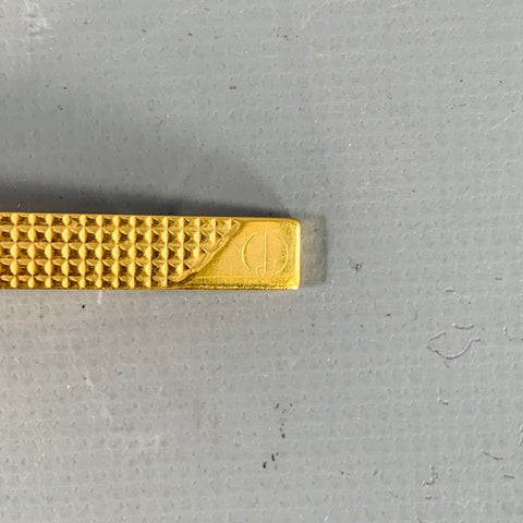 DUNHILL Vintage One Size Gold Embossed Metal Tie Clip