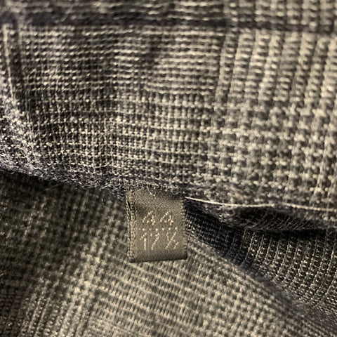 LANVIN Size L Grey Black Tartan Wool Blend  Button Up Long Sleeve Shirt