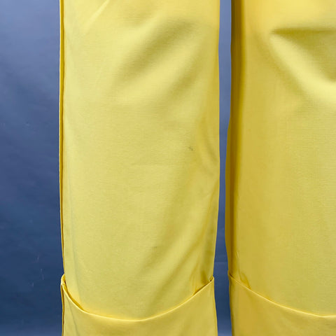 ROCHAS Size 10 Neon Yellow Wool Cuff Casual Pants