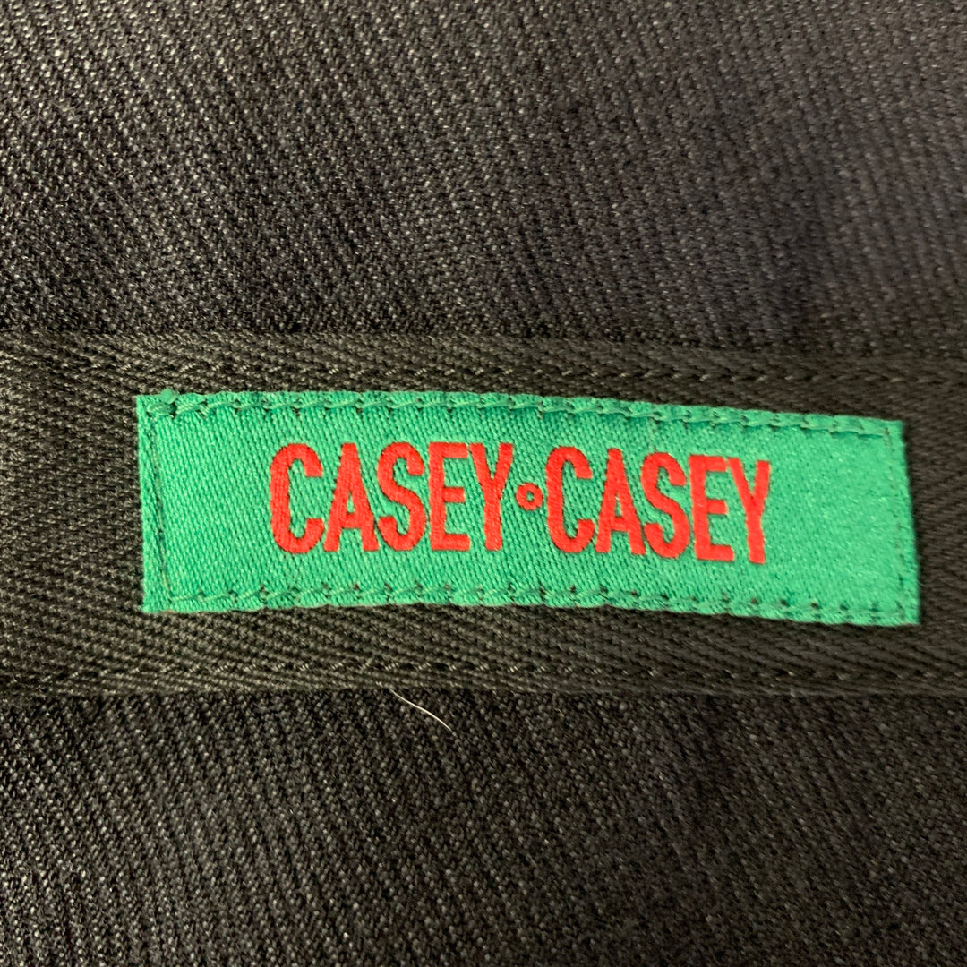 CASEY CASEY Size L Black Wool Linen 3 button Jacket