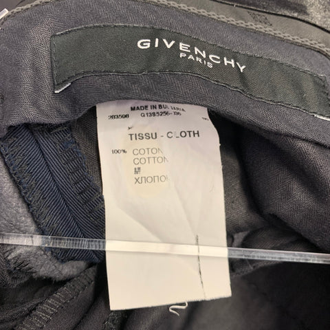 GIVENCHY Size 30 Black Navy Two Toned Cotton Flat Front Dress Pants
