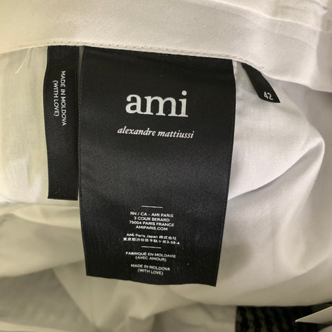 AMI by ALEXANDRE MATTIUSSI Size 34 Black White Wool Houndstooth Dress Pants