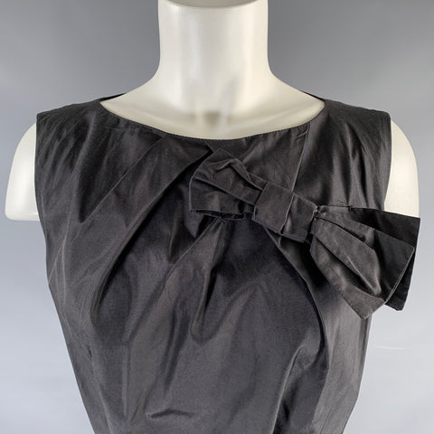 MAX MARA Size 2 Black Bow Sleeveless Knee Length Cocktail Dress