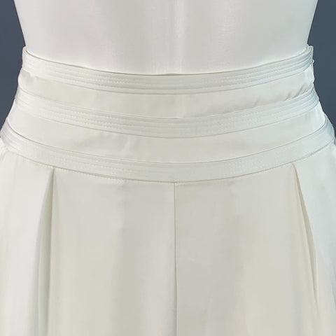 RAMY BROOK Size 0 White Pleated Wide Leg Side Zipper Dress Pants