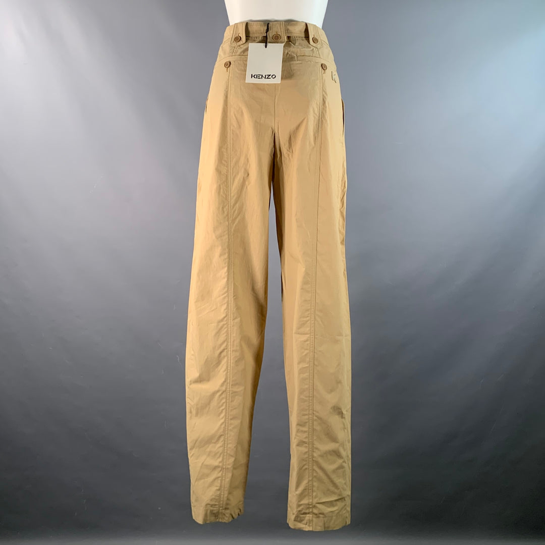 KENZO Size S Beige Cotton Belted Casual Pants