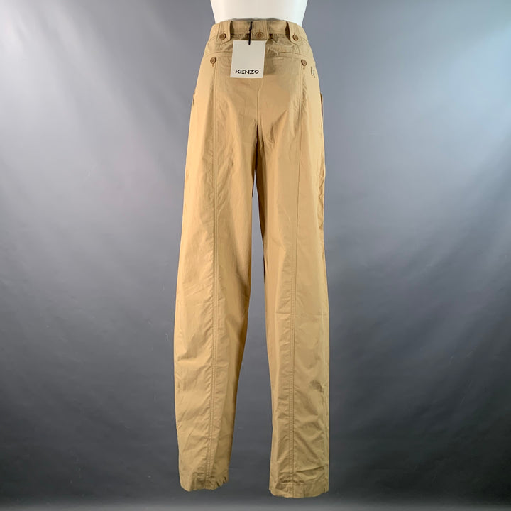 KENZO Size S Beige Cotton Belted Casual Pants