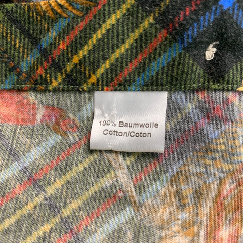 PHINEAS COLE Size M Green Multi Color Plaid Cotton Button Up Long Sleeve Shirt