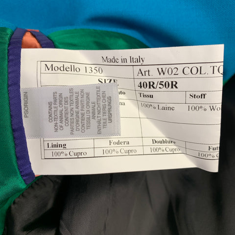 PAUL SMITH Size 36 Kensington Teal Wool Twill Suit