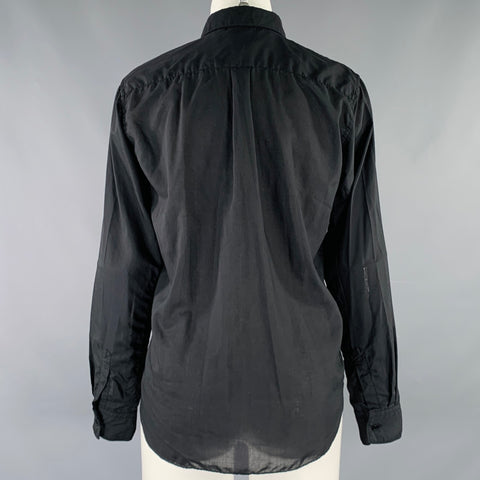 COMME des GARCONS Size S Black Grey Polyester Cotton Mixed Fabrics Shirt