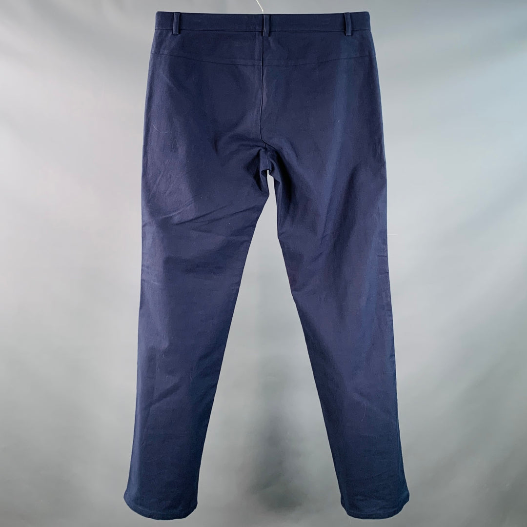 NEW YORK INDUSTRIE Size 32 Navy Cotton Blend Tuxedo Button Fly Dress Pants