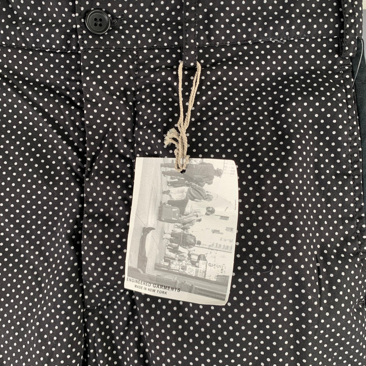ENGINEERED GARMENTS Size 30 Black White Polka Dot Cotton Zip Fly Dress Pants
