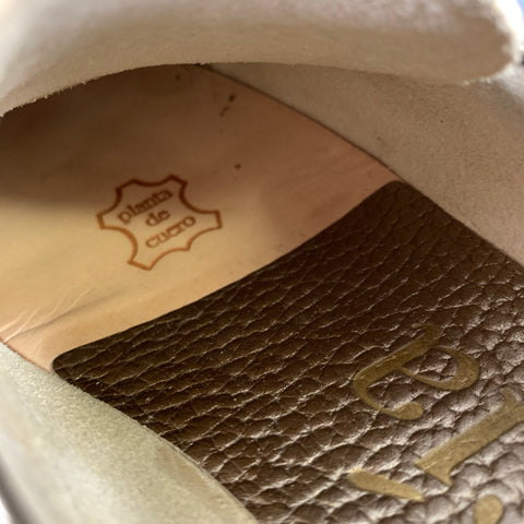PEDRO GARCIA Size 8 Gold Tan Metallic Pebble Grain Loafer Flats