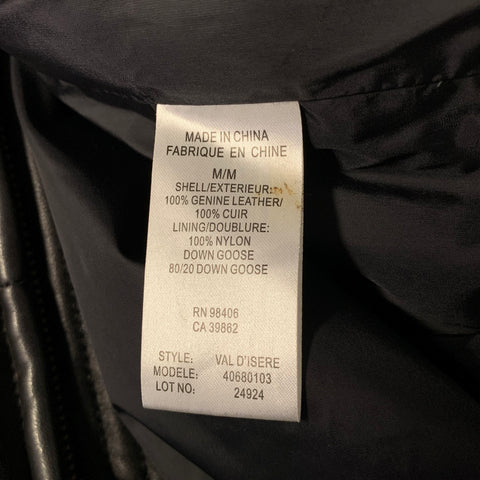 THEORY Size S Black Quilted Leather Puffer Jacket