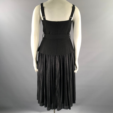 Black HALO Size 8 Black Geometric Skirt Cocktail Dress