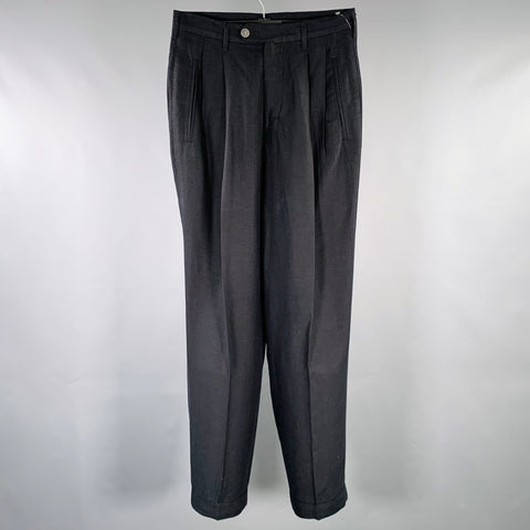 MATINIQUE Size 30 Black Linen Pleated Dress Pants