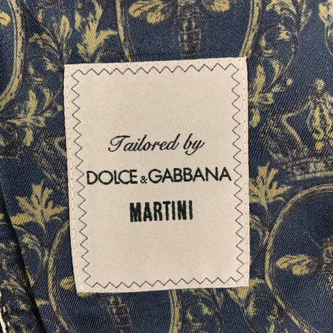 DOLCE & GABBANA Martini Size 42 Regular Navy Wool Silk Sport Coat