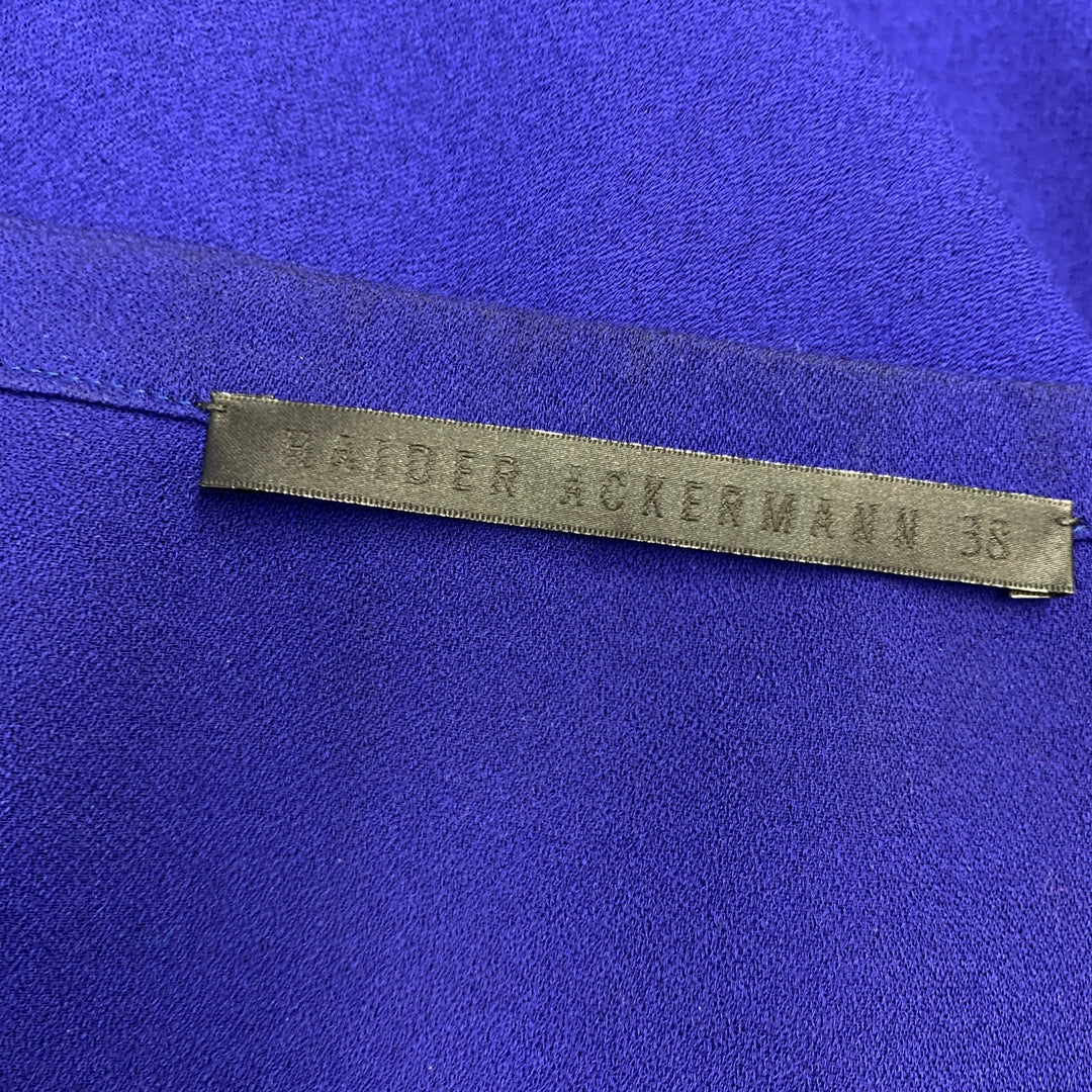 HAIDER ACKERMANN Size S Blue Viscose Nehru Collar Shirt