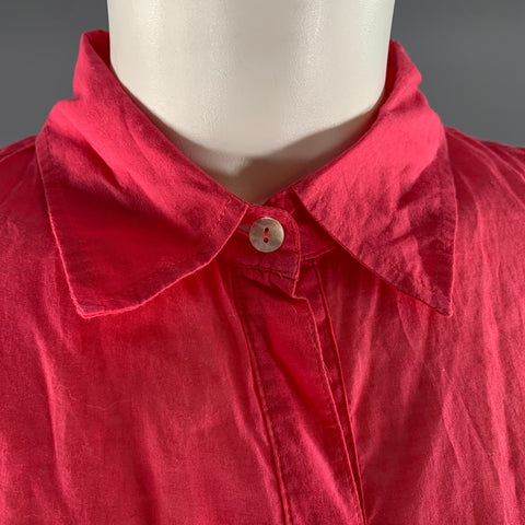 CALYPSO Size M Pink Cotton Button Up Shirt