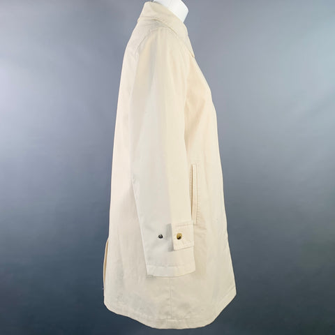 MAX MARA Size S Beige Cotton Twill Hidden Snaps Raincoat