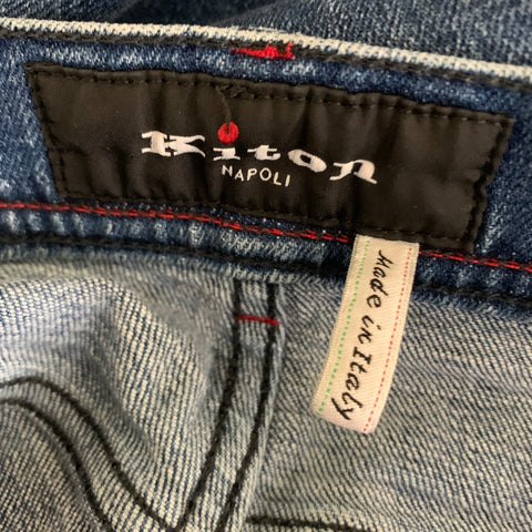 KITON Size 8 Blue Straight leg Jeans