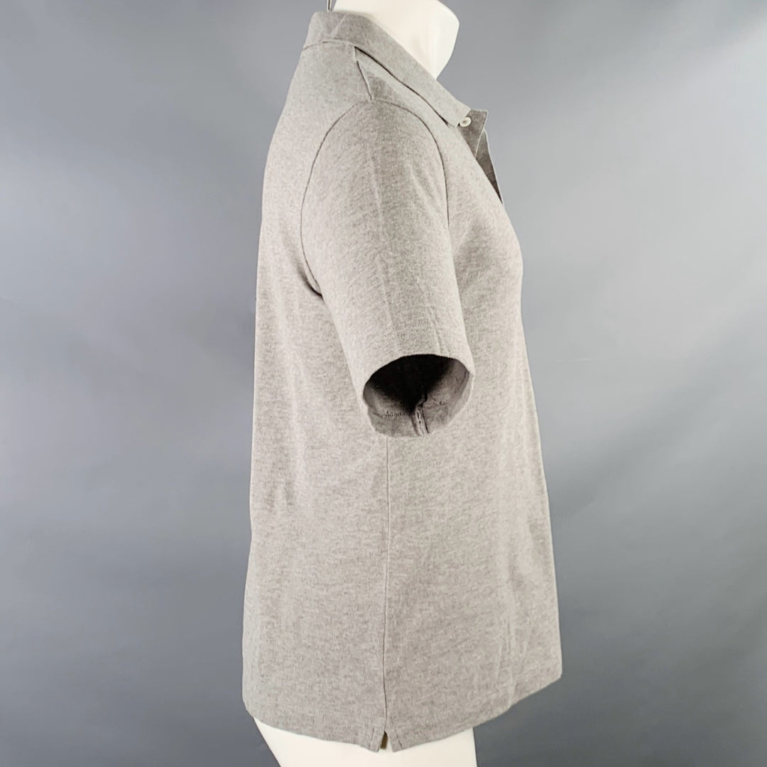 ACNE STUDIOS Pre-SS17 Size S Falco Face Grey Cotton Half Placket Polo