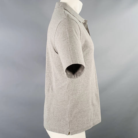 ACNE STUDIOS Pre-SS17 Size S Falco Face Grey Cotton Half Placket Polo