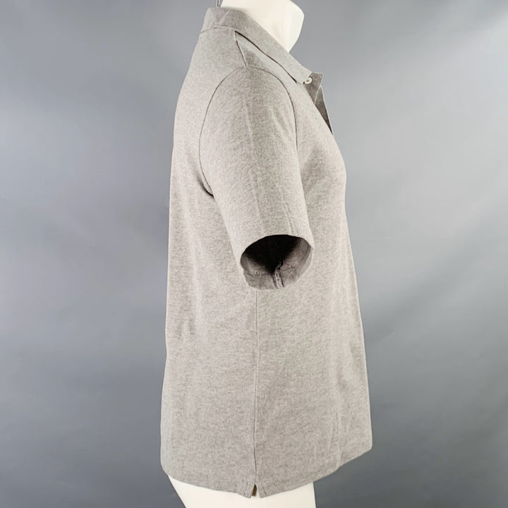 ACNE STUDIOS Pre-SS17 Size S Falco Face Grey Cotton Half Placket Polo