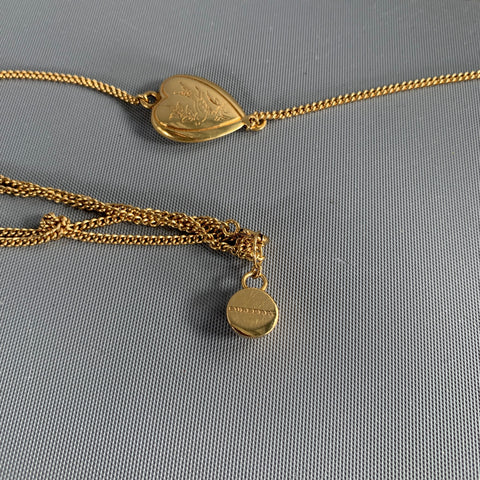 BURBERRY Gold Black Chain Link Glass Necklace