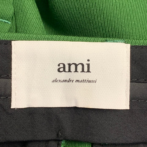 Pantalon habillé droit en sergé de laine vert, taille 28, à braguette zippée, AMI par ALEXANDRE MATTIUSSI
