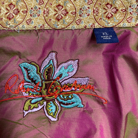 ROBERT GRAHAM Size XL Purple Multi Color Print Cotton Long Sleeve Shirt
