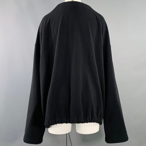 MARIE ADAM-LEENAERDT Size S Black Fleece 1/4 Zip Jacket