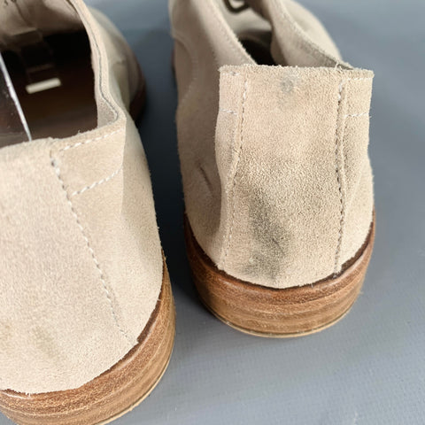 DEL CARLO Size 6.5 Grey Suede Lace-Up Derby Shoes