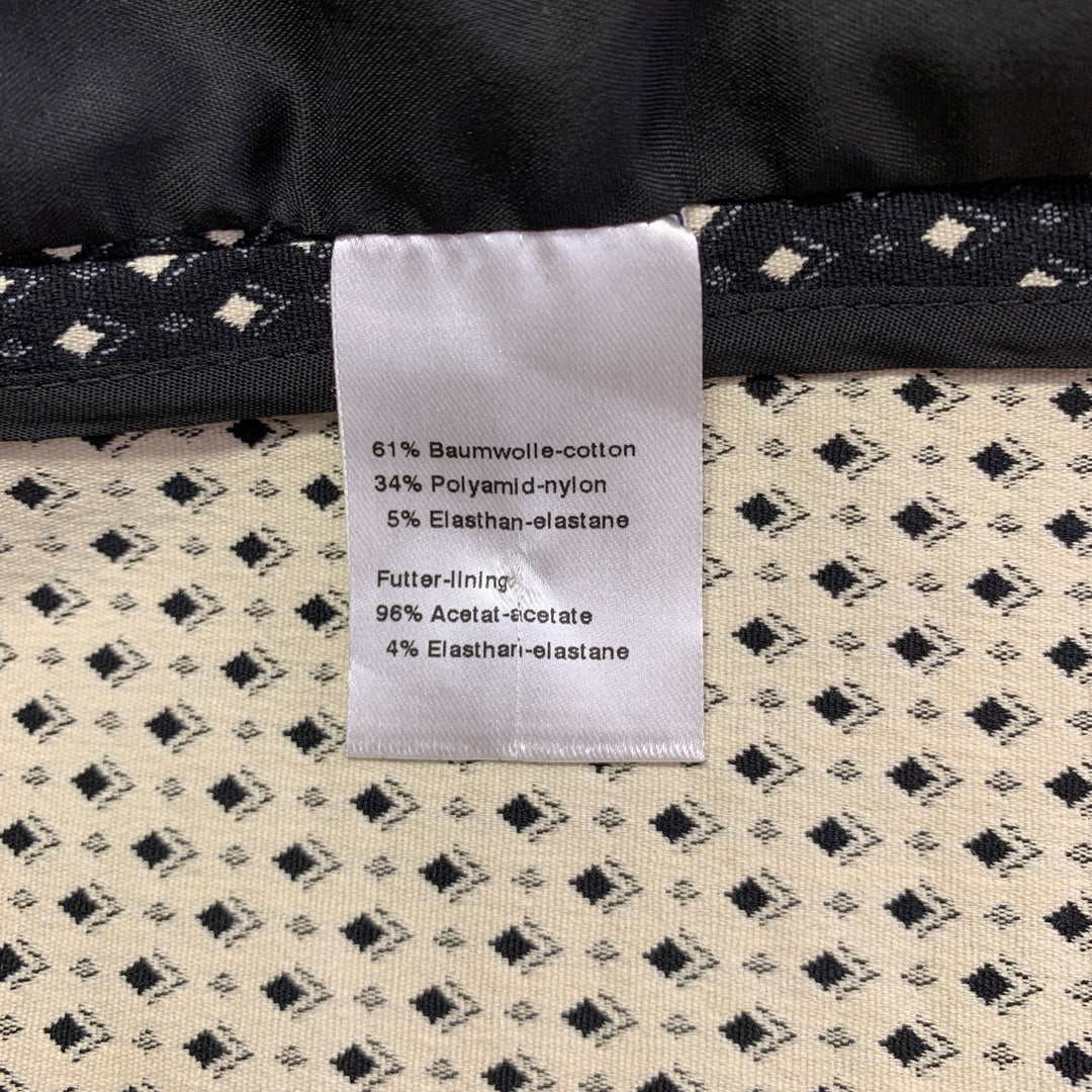 AKRIS Size 10 Black White Cotton Blend Geometric Blazer