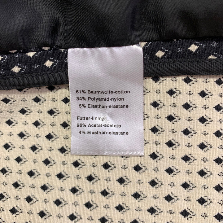 AKRIS Size 10 Black White Cotton Blend Geometric Blazer