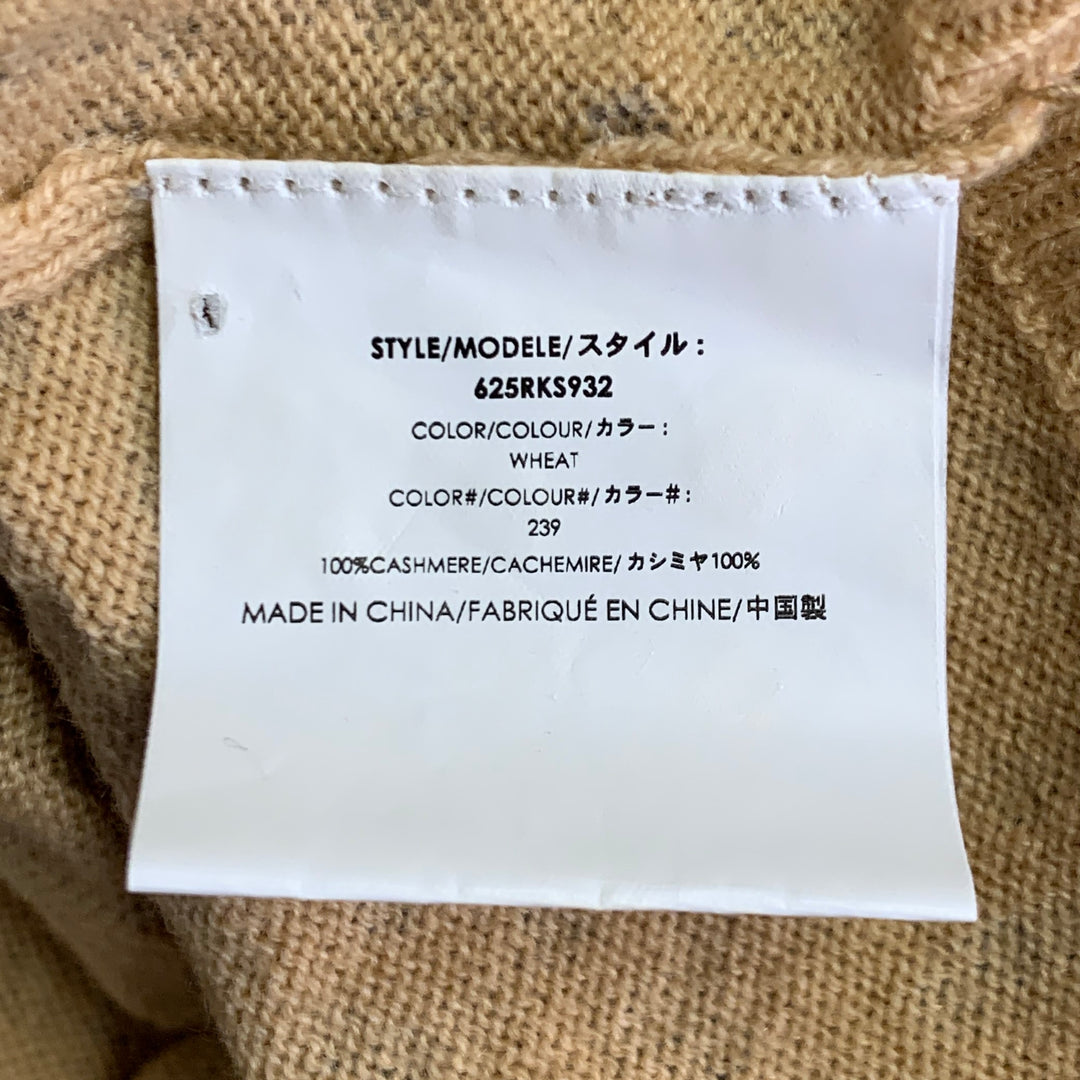 MICHAEL KORS COLLECTION Size L Tan Copper Cashmere Studded Animal Print Sweater