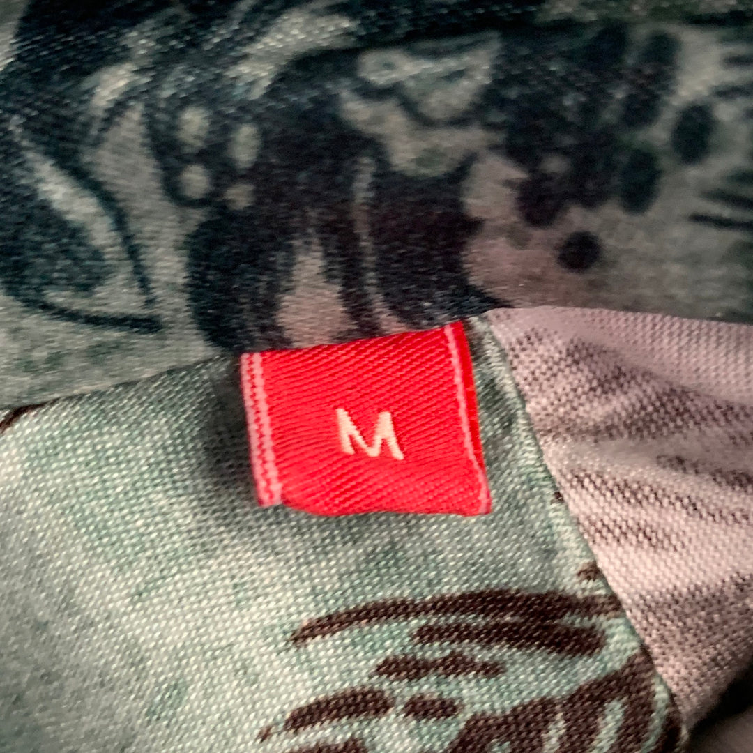 F.R.S. Size M Green Brown Cupro Graphic Pajama Pantsuit