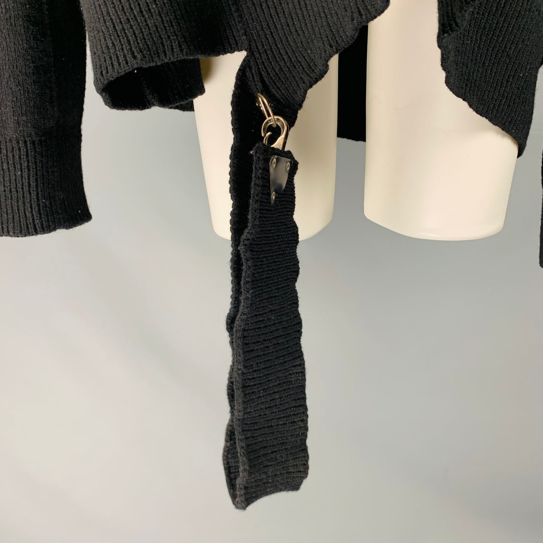 RAF SIMONS Size S SS18 -Fireman Buckle- Black Knit Wool Oversized Sweater