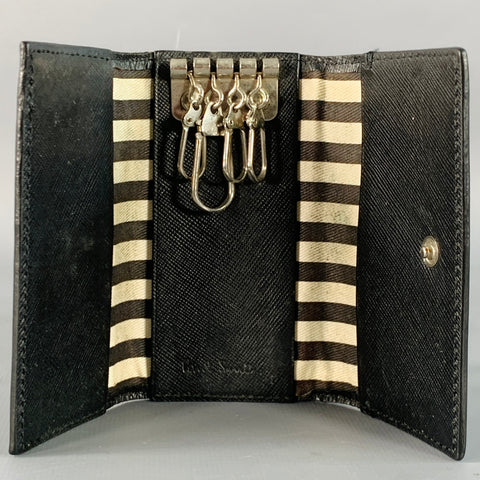 PAUL SMITH Black Saffiano Leather Key Holder Wallet
