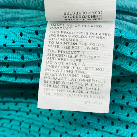 ISSEY MIYAKE HOMME PLISSE Size S Aqua Pleated Polyester Mesh Drawstring Waistband Button Fly Shorts