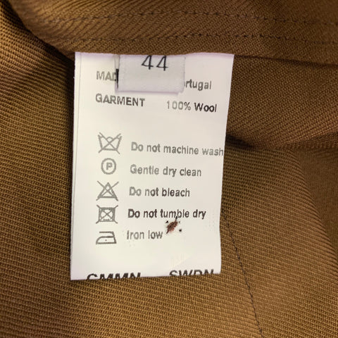 CMMN Size 44 Brown Wool Worker Long Sleeve Shirt