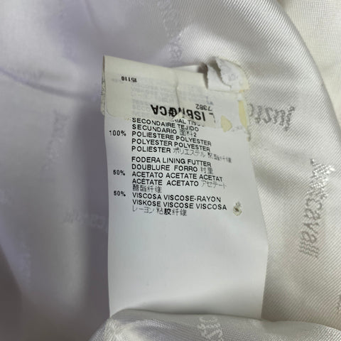 JUST CAVALLI Size 38 White Beige Sequined Peak Lapel Sport Coat