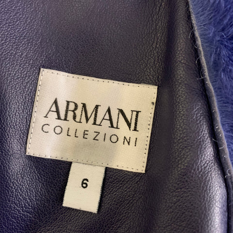ARMANI COLLEZIONI Size 6 Purple Lavender Shearling UMGO3P UMPO2 Sheepskin Coat