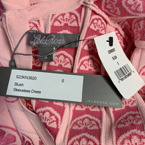 LELA ROSE Size S Pink Lemons Viscose Blend Sleeveless Pleated Dress