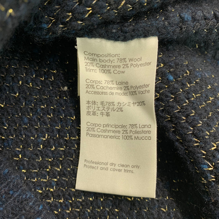 3.1 PHILLIP LIM Talla S Suéter con hebilla de cuero y punto en mezcla de lana y color negro y dorado