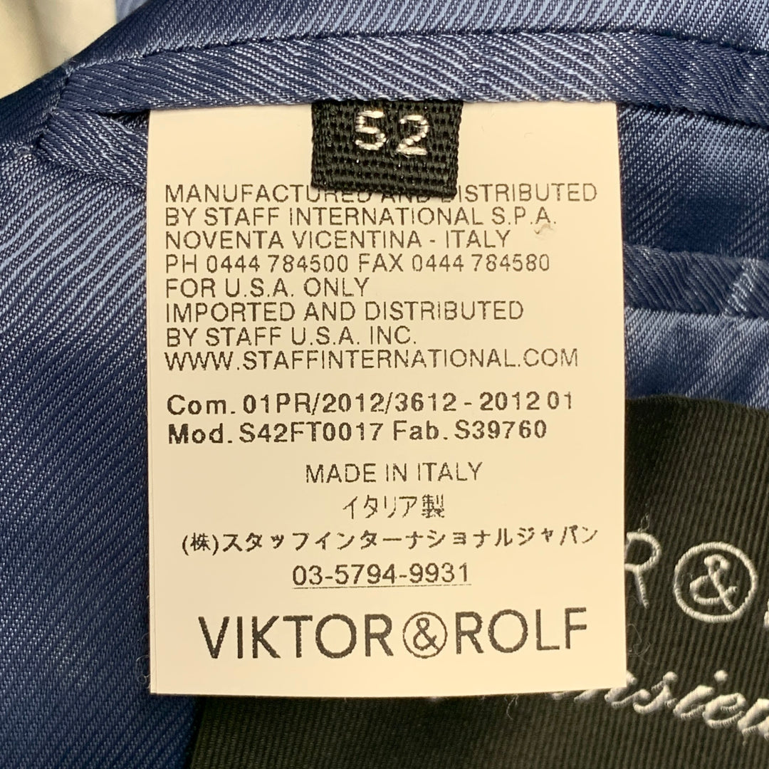VIKTOR & ROLF Size 42 Blue Virgin Wool Peak Lapel Sport Coat