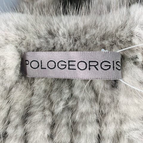 POLOGEORGIS Grey Fur Knit Infinity Scarf