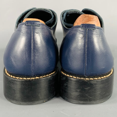 COMME des GARCONS HOMME Size 7.5 Navy Leather Oxford Lace-Up Shoes