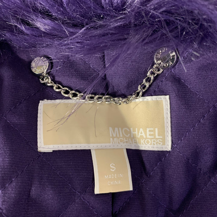 MICHAEL by MICHAEL KORS Size S Purple Faux Fur Modacrylic Blend Coat