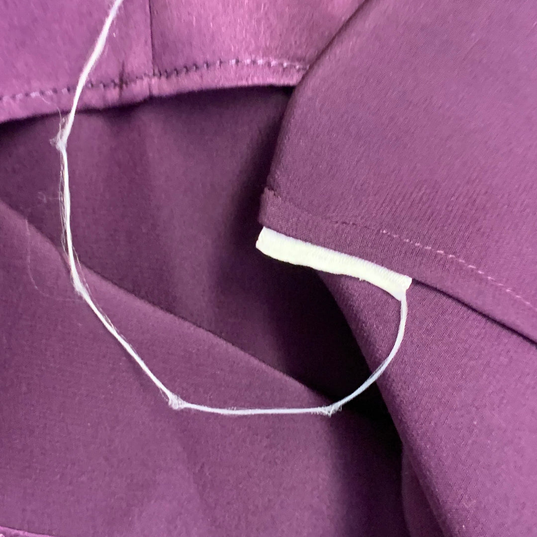 FRAME Size XS Purple Satin Hidden Buttons Bow Blouse